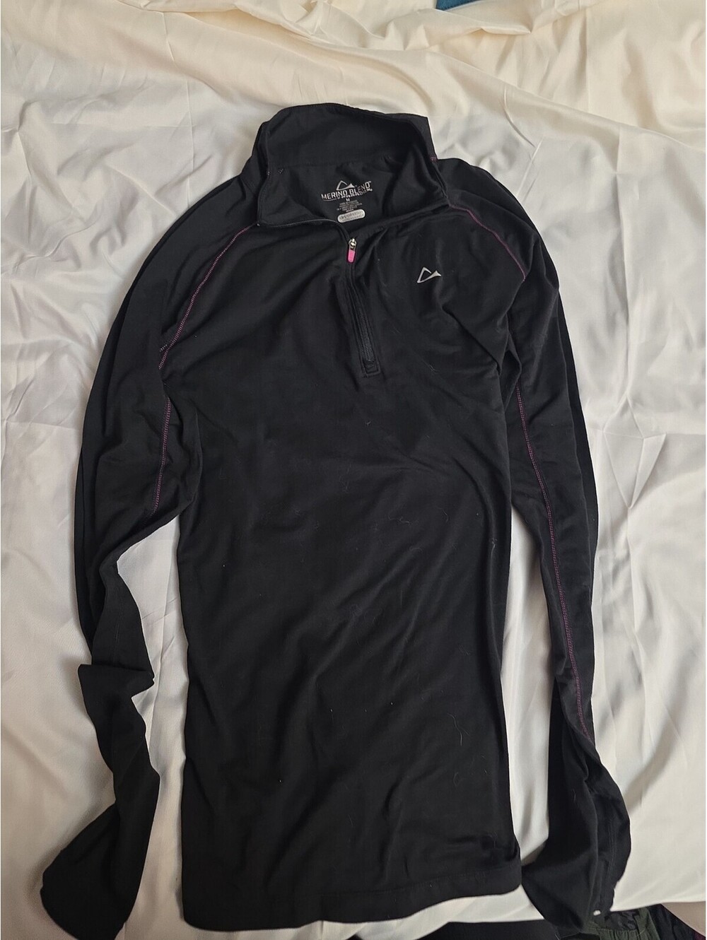 Merino Blend Women's Long Sleeve Half-Zip Top Size M
